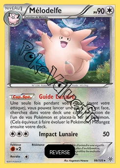 Carte Pokémon Mélodelfe Reverse n°98 de la série Tempête Plasma