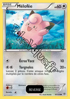 Carte Pokémon Mélofée Reverse n°97 de la série Tempête Plasma