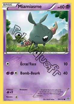Carte Pokémon Miamiasme n°64 de la série Tempête Plasma