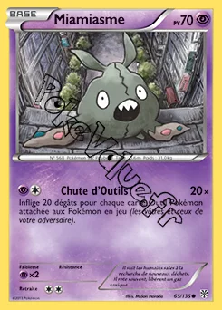 Carte Pokémon Miamiasme  n°65 de la série Tempête Plasma