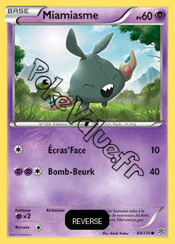 Carte Pokémon Miamiasme Reverse n°64 de la série Tempête Plasma