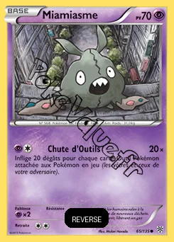 Carte Pokémon Miamiasme  Reverse n°65 de la série Tempête Plasma