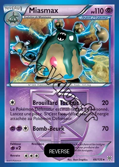 Carte Pokémon Miasmax Reverse n°66 de la série Tempête Plasma