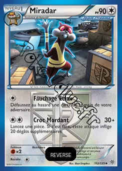 Carte Pokémon Miradar Reverse n°112 de la série Tempête Plasma