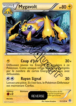 Carte Pokémon Mygavolt Reverse n°51 de la série Tempête Plasma