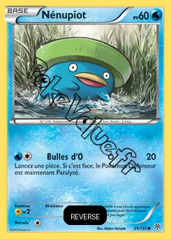 Carte Pokémon Nénupiot Reverse n°29 de la série Tempête Plasma
