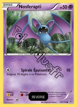 Carte Pokémon Nosferapti Reverse n°52 de la série Tempête Plasma
