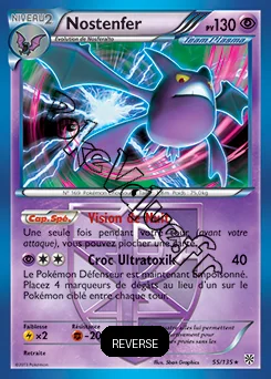 Carte Pokémon Nostenfer Reverse n°55 de la série Tempête Plasma