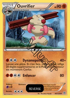 Carte Pokémon Ouvrifier Reverse n°80 de la série Tempête Plasma
