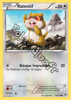 Carte Pokémon Ratentif  n°110 de la série Tempête Plasma