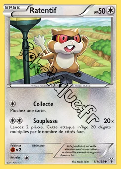 Carte Pokémon Ratentif n°111 de la série Tempête Plasma