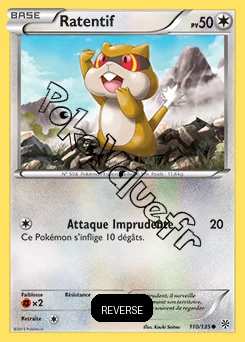 Carte Pokémon Ratentif  Reverse n°110 de la série Tempête Plasma