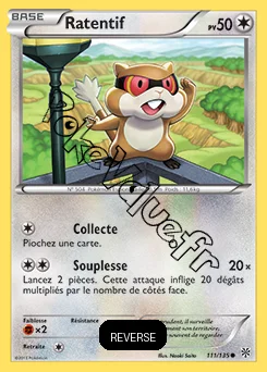 Carte Pokémon Ratentif Reverse n°111 de la série Tempête Plasma