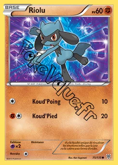 Carte Pokémon Riolu  n°75 de la série Tempête Plasma