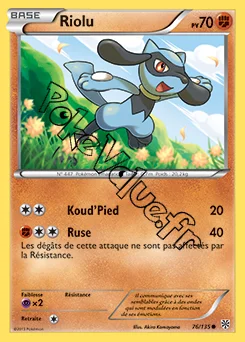 Carte Pokémon Riolu  n°76 de la série Tempête Plasma
