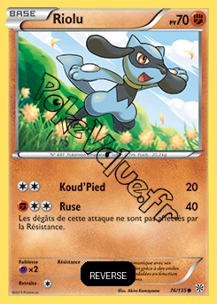 Carte Pokémon Riolu  Reverse n°76 de la série Tempête Plasma