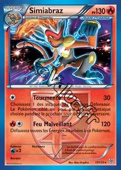 Carte Pokémon Simiabraz n°17 de la série Tempête Plasma