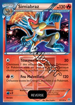 Carte Pokémon Simiabraz Reverse n°17 de la série Tempête Plasma