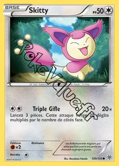 Carte Pokémon Skitty  n°109 de la série Tempête Plasma