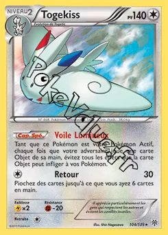 Carte Pokémon Togekiss  n°104 de la série Tempête Plasma