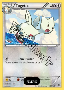 Carte Pokémon Togetic  Reverse n°103 de la série Tempête Plasma