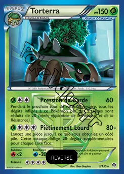 Carte Pokémon Torterra  Reverse n°3 de la série Tempête Plasma