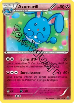 Carte Pokémon Azumarill  n°103 de la série Primo Choc
