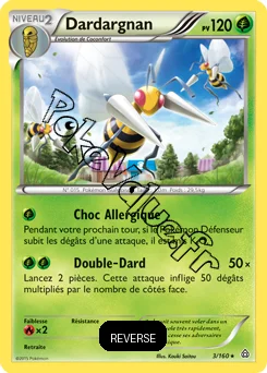 Carte Pokémon Beedrill  Reverse n°3 de la série Primo Choc