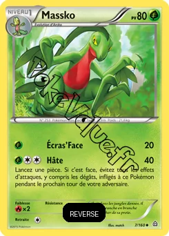 Carte Pokémon Grovyle  Reverse n°7 de la série Primo Choc