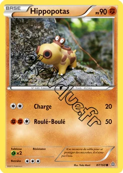 Carte Pokémon Hippopotas  n°87 de la série Primo Choc