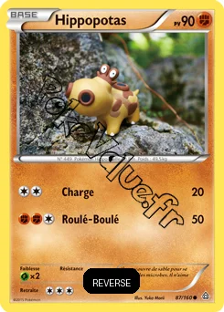 Carte Pokémon Hippopotas  Reverse n°87 de la série Primo Choc