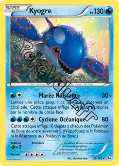 Carte Pokémon Kyogre  n°53 de la série Primo Choc