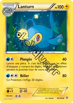 Carte Pokémon Lanturn  n°58 de la série Primo Choc
