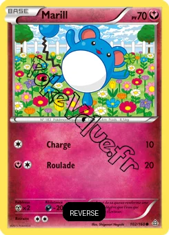 Carte Pokémon Marill  Reverse n°102 de la série Primo Choc