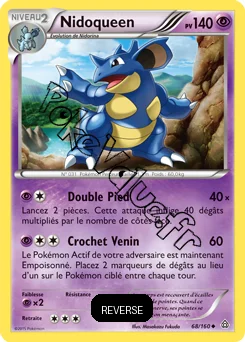 Carte Pokémon Nidoqueen  Reverse n°68 de la série Primo Choc