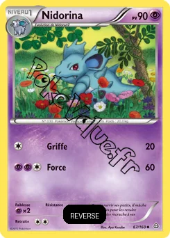 Carte Pokémon Nidorina  Reverse n°67 de la série Primo Choc