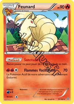 Carte Pokémon Ninetales  n°21 de la série Primo Choc