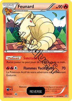 Carte Pokémon Ninetales  Reverse n°21 de la série Primo Choc