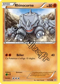 Carte Pokémon Rhyhorn  n°74 de la série Primo Choc