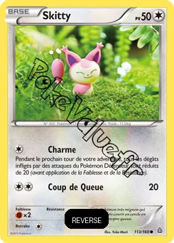 Carte Pokémon Skitty  Reverse n°113 de la série Primo Choc