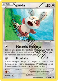 Carte Pokémon Spinda  n°115 de la série Primo Choc