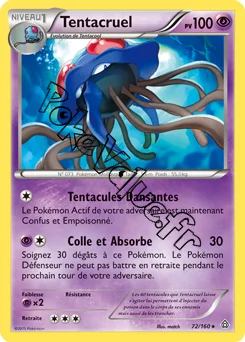 Carte Pokémon Tentacruel  n°72 de la série Primo Choc
