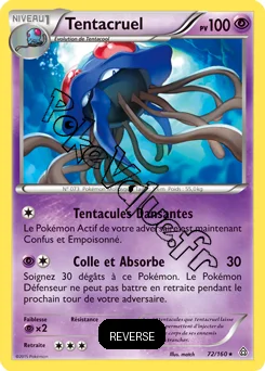 Carte Pokémon Tentacruel  Reverse n°72 de la série Primo Choc