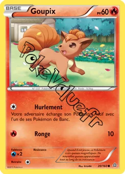 Carte Pokémon Vulpix  n°20 de la série Primo Choc