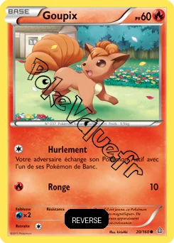 Carte Pokémon Vulpix  Reverse n°20 de la série Primo Choc