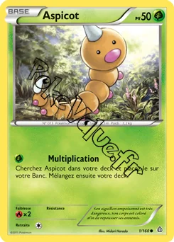 Carte Pokémon Weedle  n°1 de la série Primo Choc