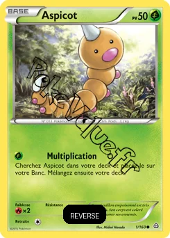 Carte Pokémon Weedle  Reverse n°1 de la série Primo Choc