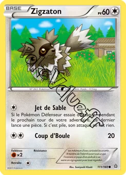 Carte Pokémon Zigzagoon  n°111 de la série Primo Choc