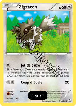 Carte Pokémon Zigzagoon  Reverse n°111 de la série Primo Choc