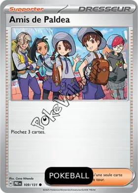 Carte Pokémon Amis de Paldea Pokeball n°109 de la série Évolutions Prismatiques